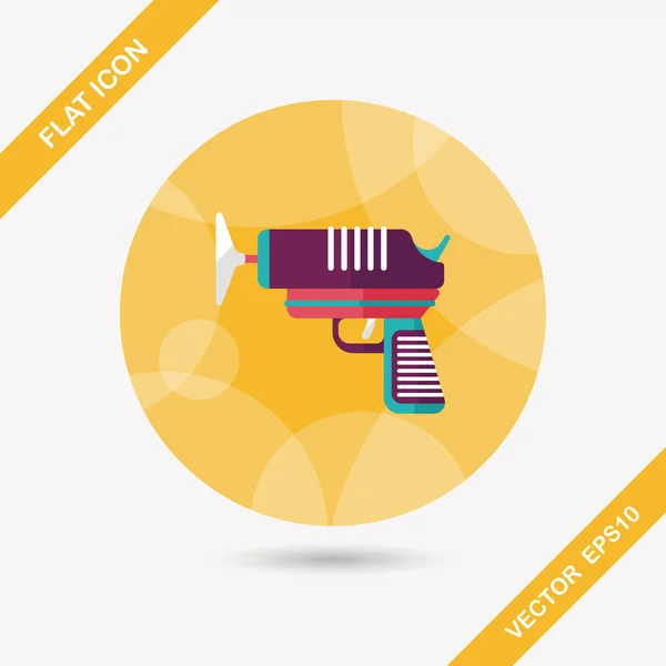 Water Gun flat icon with long shadow — Stock Vector