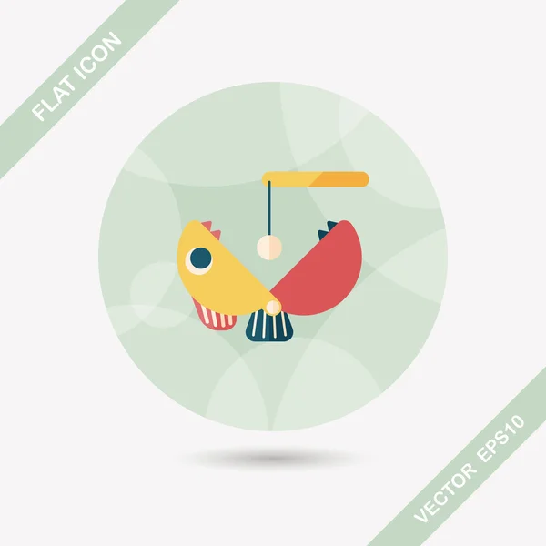 Fishing toy flat icon with long shadow,eps10 — Stock Vector