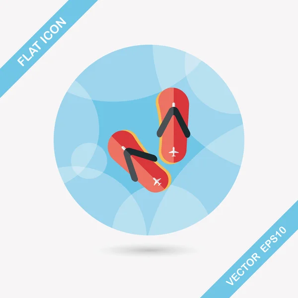 Flip flop flat icon with long shadow — Stock Vector