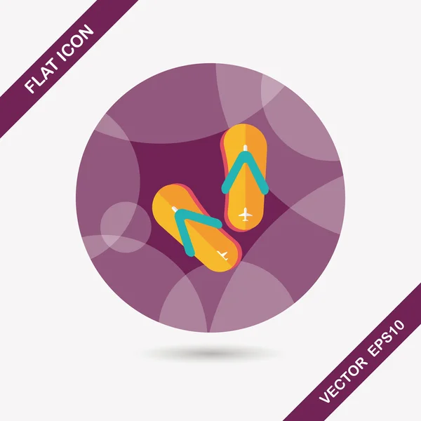 Flip flop icône plate avec ombre longue — Image vectorielle