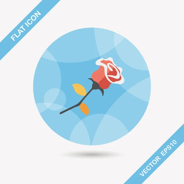 Valentin-napi virág lapos ikon hosszú árnyék, eps10 — Stock Vector