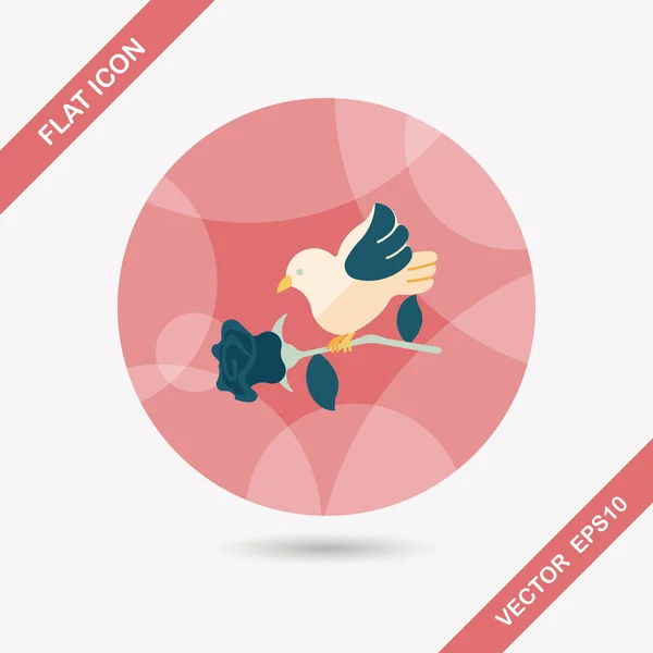 Valentine's Day lover bird flat icon with long shadow, eps10 — Image vectorielle