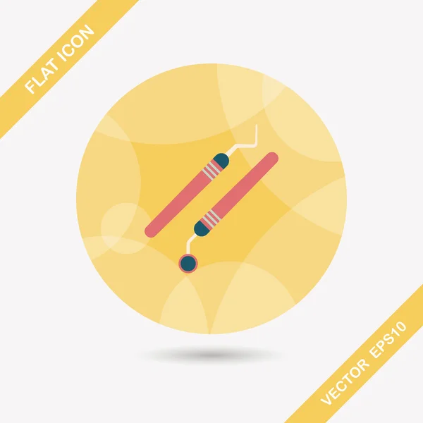 Tandheelkundige apparatuur platte pictogram met lange schaduw — Stockvector