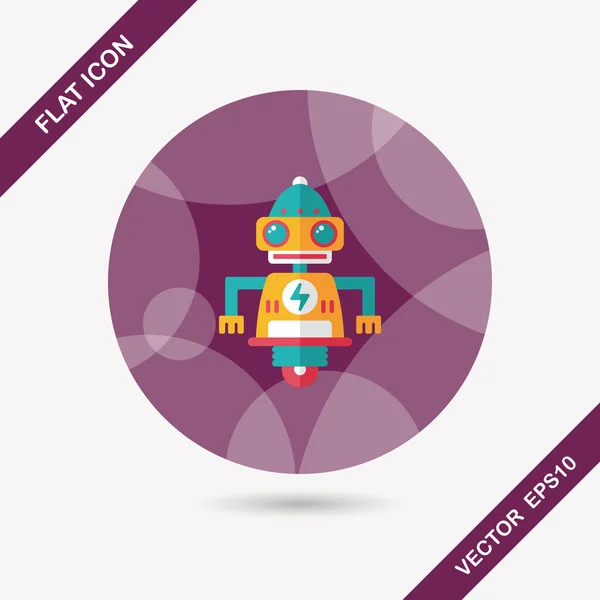 Concepto de robot icono plano con sombra larga, eps10 — Vector de stock