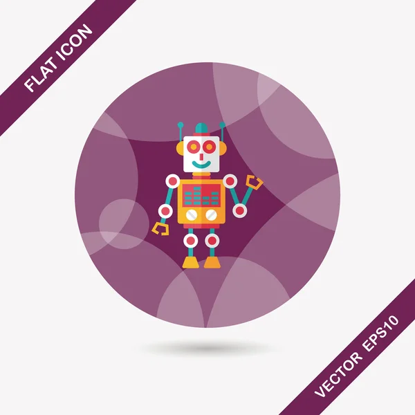 Concepto de robot icono plano con sombra larga, eps10 — Vector de stock