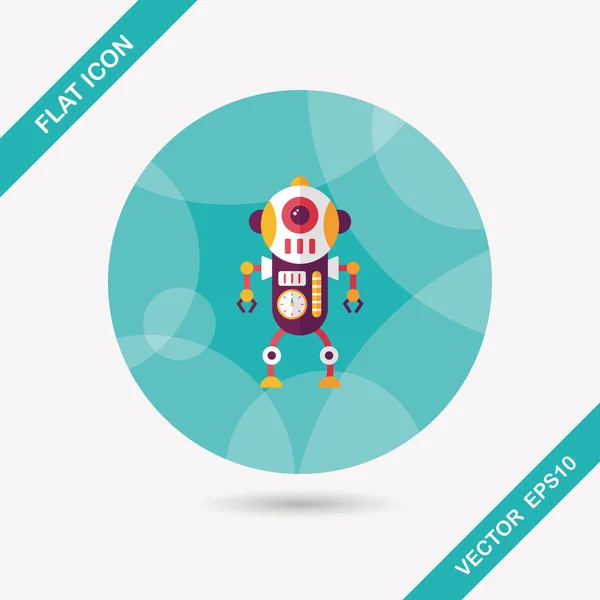 Concepto de robot icono plano con sombra larga, eps10 — Vector de stock