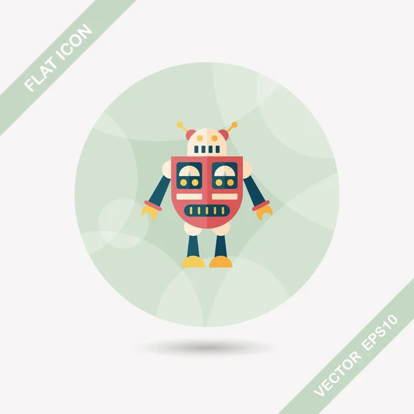 Robot concept flat icon with long shadow,eps10 — Stock Vector
