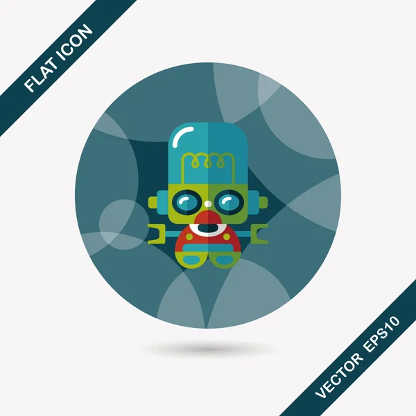 Robot concept platte pictogram met lange schaduw, eps10 — Stockvector