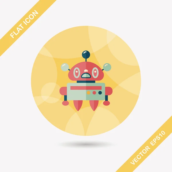 Concepto de robot icono plano con sombra larga, eps10 — Vector de stock