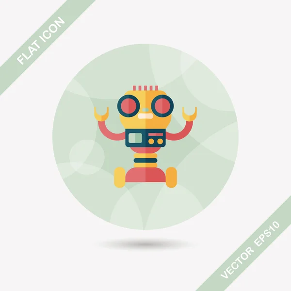 Concepto de robot icono plano con sombra larga, eps10 — Vector de stock