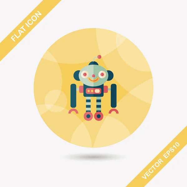 Concepto de robot icono plano con sombra larga, eps10 — Vector de stock