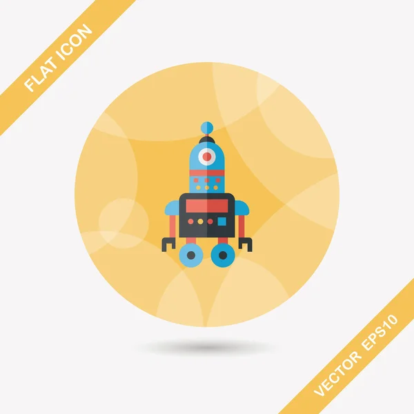 Concepto de robot icono plano con sombra larga, eps10 — Vector de stock