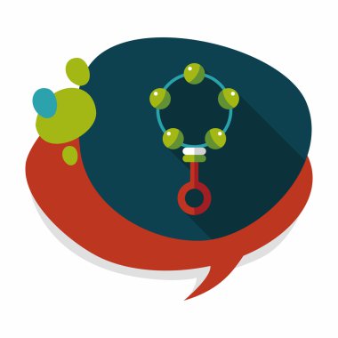 Bebek çıngırağı düz simgesi ile uzun gölge, eps10