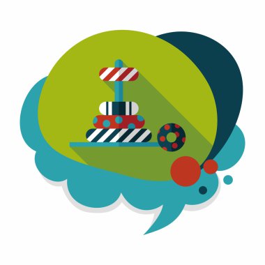 Piramit oyuncak düz simgesi ile uzun gölge, eps10