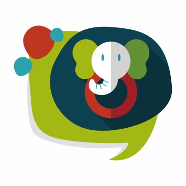 Uzun Gölge, eps10 ile fil oyuncak düz simgesi