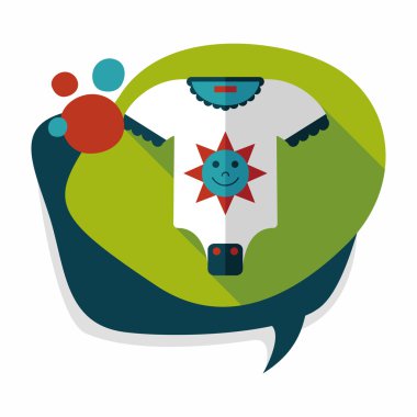 Bebek onesie düz simgesi ile uzun gölge, eps10