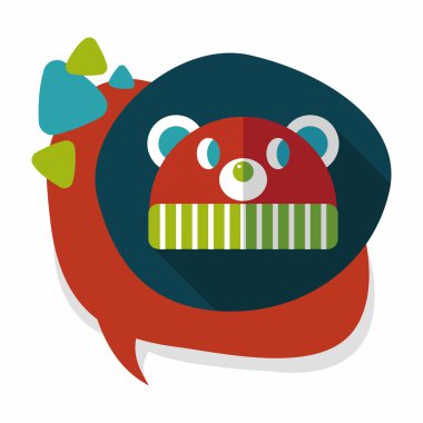 Bebek şapka düz simgesi ile uzun gölge, eps10