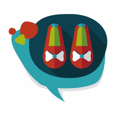 uzun gölge ile bebek patik düz simgesi