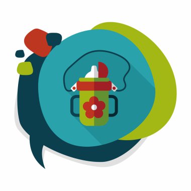 Uzun Gölge, eps 10 ile çocuk su şişesi düz simgesi