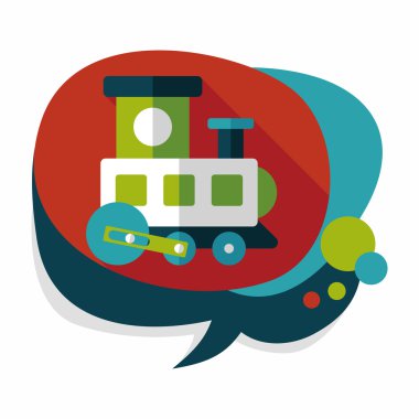 Tren oyuncak uzun gölge, eps 10 düz simgesiyle