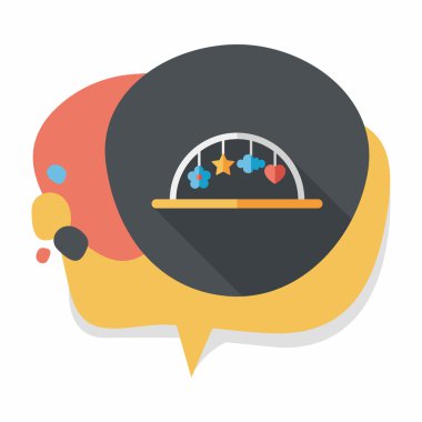 Oyuncak uzun gölge, eps10 düz simgesiyle asılı Bebek karyolası/beşik