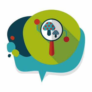 Bebek çıngırağı düz simgesi ile uzun gölge, eps10