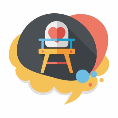 bebek sandalyesi düz simgesi ile uzun gölge, eps10