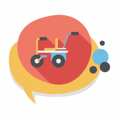 Çocuk bisikleti uzun gölge, eps10 düz simgesiyle