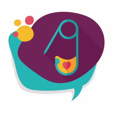 çengelli iğne ile uzun gölge, eps 10 düz simgesi