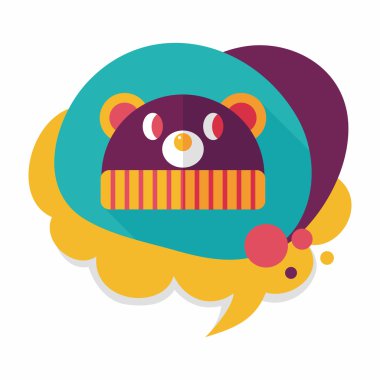 Bebek şapka düz simgesi ile uzun gölge, eps10