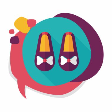 Bebek Patik düz simgesi ile uzun gölge, eps10