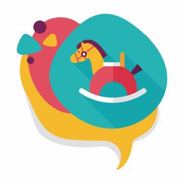 Uzun Gölge, eps10 ile at oyuncak düz simgesi