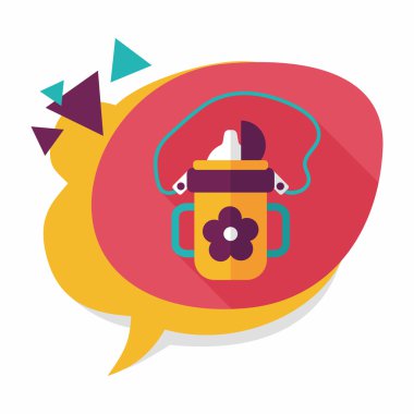 Uzun Gölge, eps 10 ile çocuk su şişesi düz simgesi