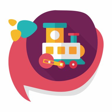 Tren oyuncak uzun gölge, eps 10 düz simgesiyle