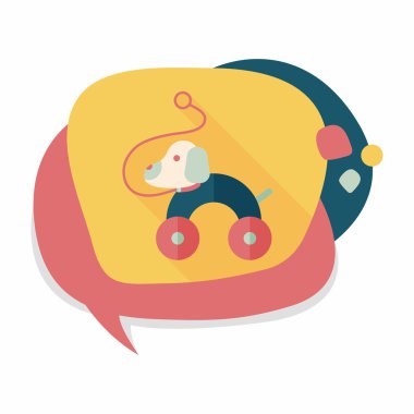 oyuncak köpek uzun gölge, eps 10 düz simgesiyle