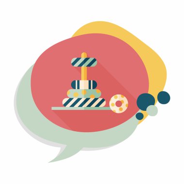 Piramit oyuncak düz simgesi ile uzun gölge, eps10