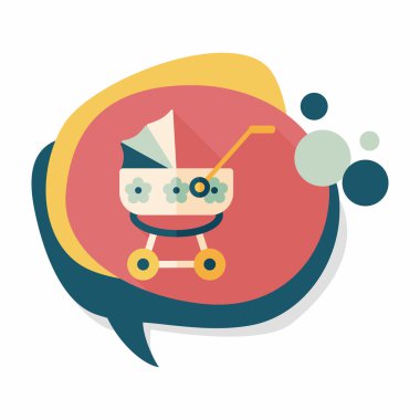 Bebek çıngırağı uzun gölge, eps 10 düz simgesiyle