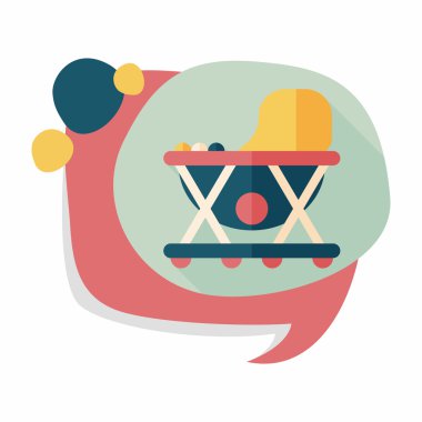 bebeğim walker düz simgesi ile uzun gölge, eps10