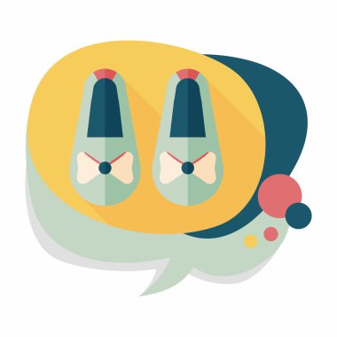 Bebek Patik düz simgesi ile uzun gölge, eps10