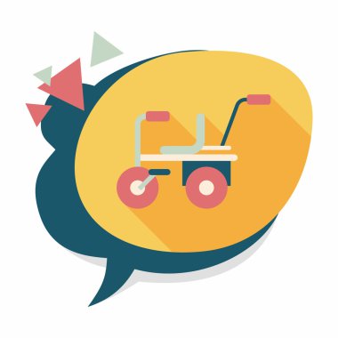 Çocuk bisikleti uzun gölge, eps10 düz simgesiyle