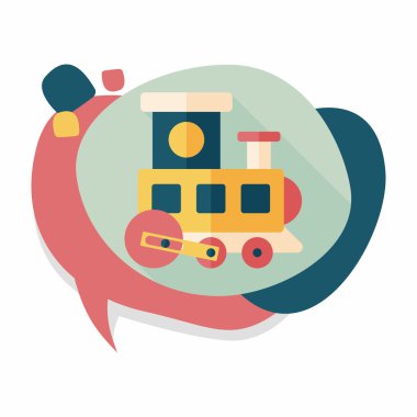 Tren oyuncak uzun gölge, eps 10 düz simgesiyle