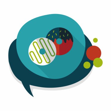 Donut düz simgesi ile uzun gölge, eps10