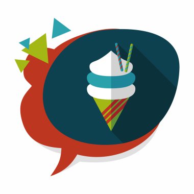 Uzun Gölge, eps10 dondurma düz simgesi