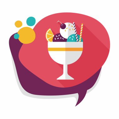 Uzun Gölge, eps10 dondurma düz simgesi