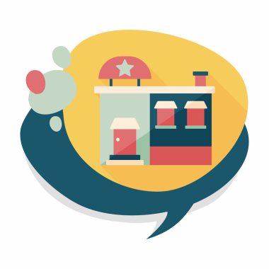 Bina Fabrika düz simgesi ile uzun gölge, eps10