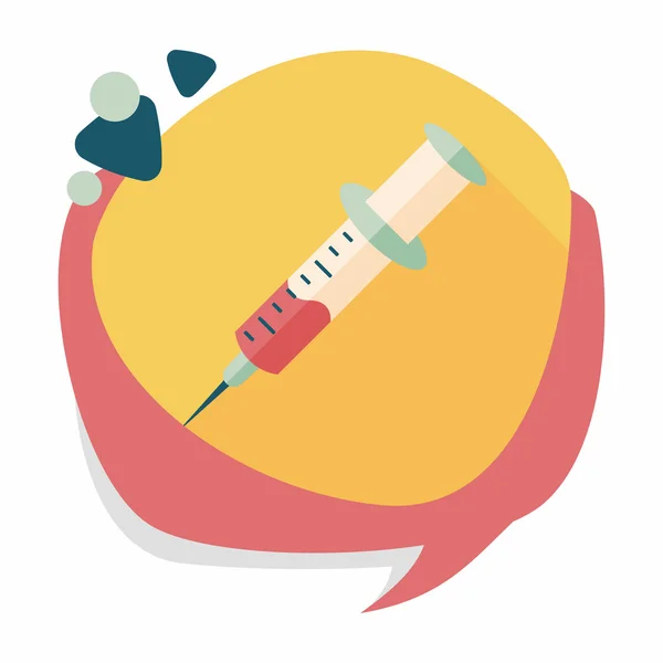 Syringe flat icon with long shadow — Stock Vector