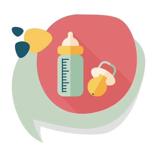 Baby bottle flat icon with long shadow, EPS 10 — стоковый вектор