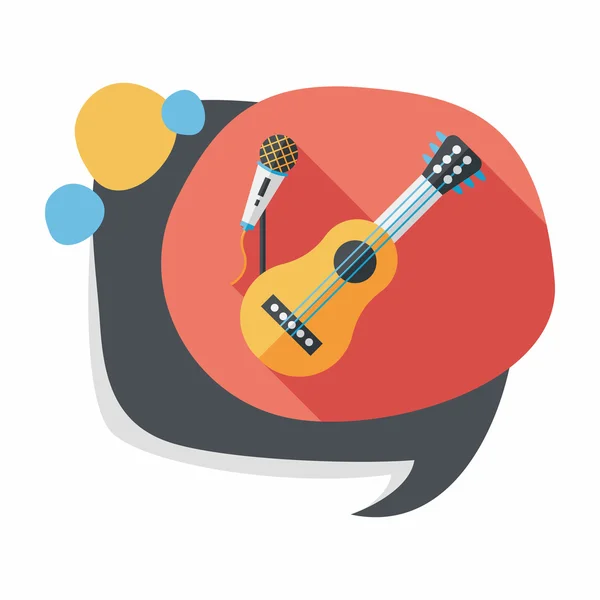 Guitar flat icon with long shadow,eps10 — Stock Vector