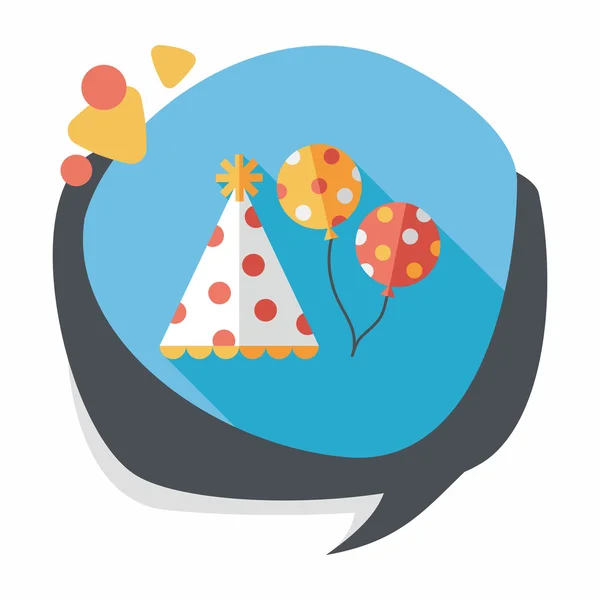 Sombrero de fiesta de cumpleaños icono plano con sombra larga, eps10 — Vector de stock