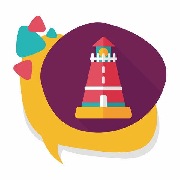 Reghthouse flat icon with long shadow, eps10 — стоковый вектор